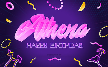 Happy Birtay Athena, , Purple Party Background, Athena, creative art, Happy Athena birtay, Athena name, Athena Birtay, Birtay Party Background HD wallpaper