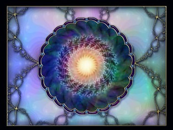 Chained Disc, chain, spirals of colour, art, disc HD wallpaper