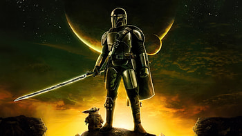 The Mandalorian And The Enigmatic Baby Yoda, the-mandalorian-season-3, the-mandalorian, tv-shows, baby-yoda, artwork, artist, digital-art, star-wars HD wallpaper