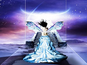 The homecoming, angel, stairs, homecoming HD wallpaper