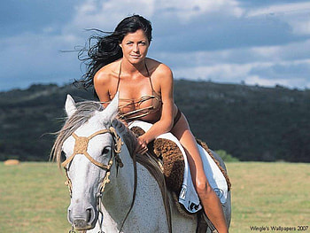 white horse, girls, horses, horse, white HD wallpaper