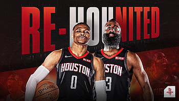 Russell Westbrook and James Harden, Houston Rockets HD wallpaper