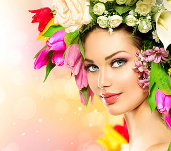 Beauty, lady, model, subbotina anna, flowers, tulips HD wallpaper