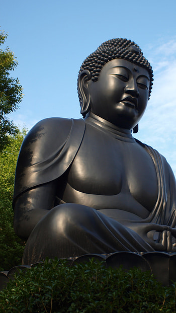 Buddha, Black Statue HD phone wallpaper