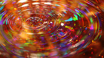 Rainbow ripple water, ripple, rainbow, ripples, nature, water HD wallpaper