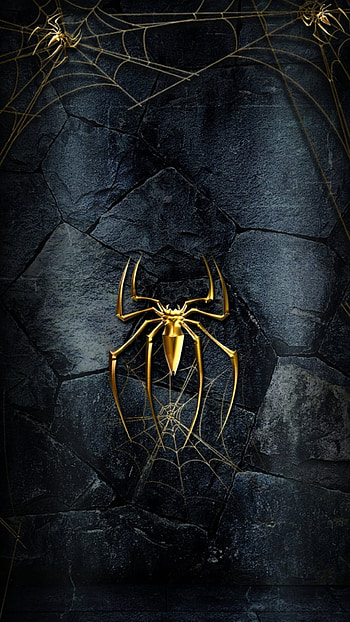 Golden spider, gold HD phone wallpaper