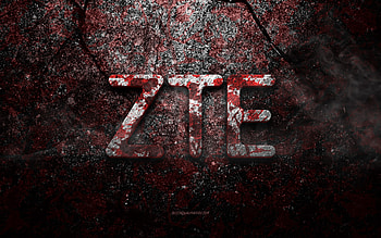ZTE logo, ZTE moaning art, ZTE moaning logo, red stone texture, ZTE, moaning moan texture, ZTE emblems, ZTE 3d logo HD wallpaper