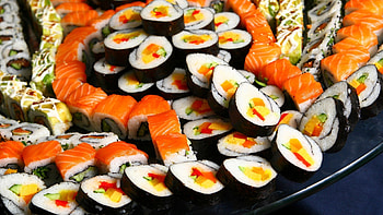 Sushi feast, food , Savory flavors, Gourmet graphy HD wallpaper