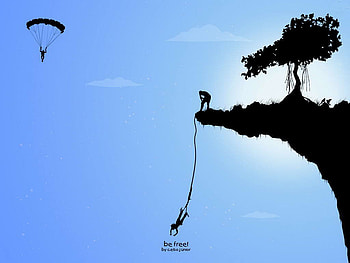 jump, blue , abstract, entertainment, other, cute HD wallpaper