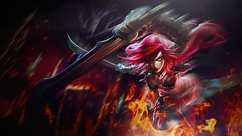 Katarina , katarina-league-of-legends, league-of-legends, anime, games, fantasy-girls, deviantart HD wallpaper