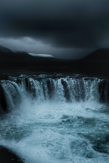 Iceland, waterfall, evening, nature HD phone wallpaper