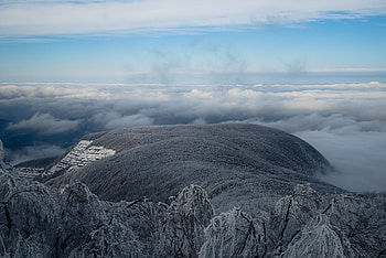 Winter, Nature, Sky, Clouds, Mountain, Vertex, Top, Frost, Hoarfrost HD wallpaper
