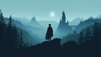 Moonlit Hogwarts Castle Silhouette - Harry Potter, Harry Potter, Hogwarts Castle HD wallpaper