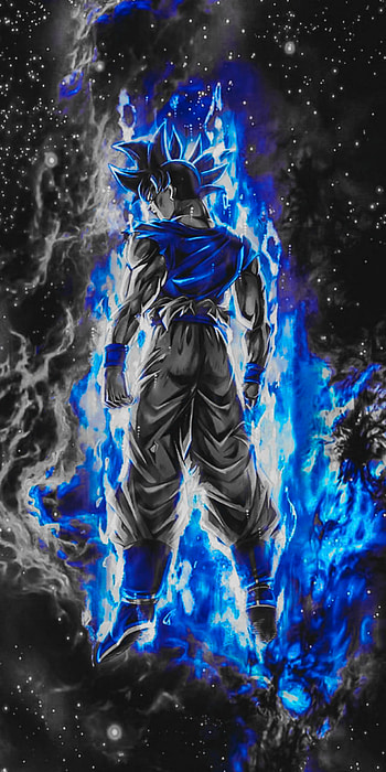 Goku UI, art, blue HD phone wallpaper