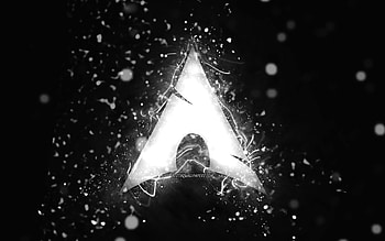 Manjaro white logo, , white neon lights, Linux, creative, black abstract background, Manjaro logo, OS, Manjaro HD wallpaper