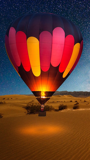 Air Sports, Hot air balloon, Desert night, Backgrounds HD phone wallpaper