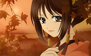 Anime, Eyes, Sadness, Girl, Sorrow, Brunette, Earrings HD wallpaper
