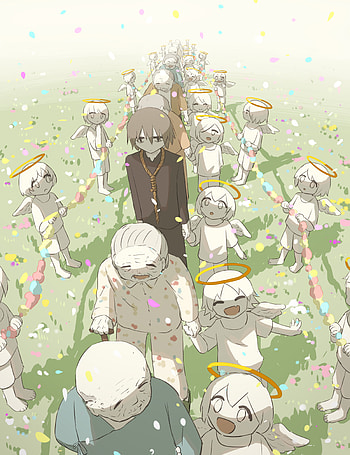 Heaven, Anime, White, Happy, Soul, Angel, Old, Sad, Avogado6, Green HD phone wallpaper