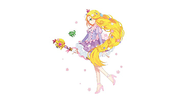 Minimal, cute, Rapunzel, blonde HD wallpaper