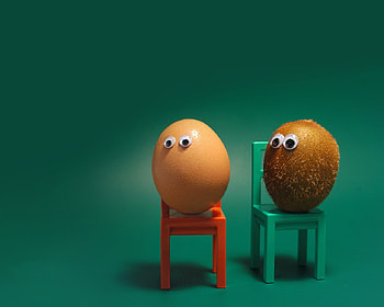 egg and kiwi, egg, abstract, 3d, kiwi, funny HD wallpaper