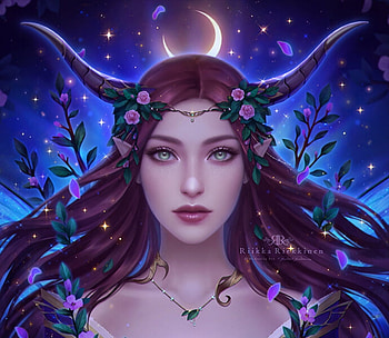 Zodiac ~ Taurus, blue, riekkinen, riikka sofia, taurus, frumusete, midorisa, gorgeous, girl, superb, fantasy, zodiac, face HD wallpaper