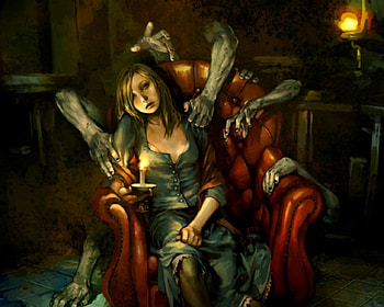 Dark Fantasy, art, hands, creepy, woman, dark HD wallpaper