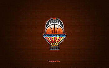 Valencia Basket, Spanish basketball club, white logo, orange carbon fiber background, Liga ACB, basketball, Valencia, Spain, Valencia Basket logo HD wallpaper