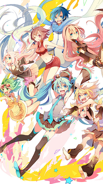 Vocaloid All-Stars — Miku, Luka, Rin/Len, GUMI, IA, Meiko & Kaito, IA (Vocaloid), Rin Kagamine, Hatsune Miku, Anime, Vocaloid HD phone wallpaper