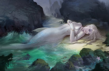 Mermaid, fantasy, art, girl, taiwei, siren, vara, frumusete, gorgeous, superb, summer HD wallpaper