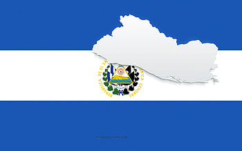 El Salvador map silhouette, Flag of El Salvador, silhouette on the flag, El Salvador, 3d El Salvador map silhouette, El Salvador flag, El Salvador 3d map HD wallpaper
