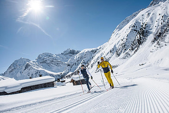 Cross country skiing, seehof davos hotel, winter HD wallpaper