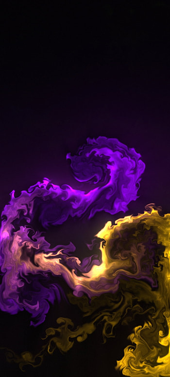 Purple, yellow swirls, Purple, abstract HD phone wallpaper