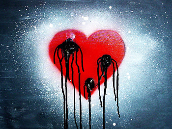 Holes in the heart, gothic, holes, blood, heart HD wallpaper