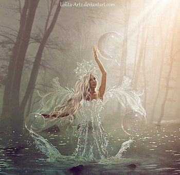 WATER GODDESS, WINGS, GODDESS, FEMALE, WATER, FAIRY HD wallpaper