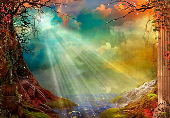 The Secret Grotto, colors, magic, forest, secret HD wallpaper