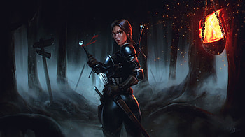Armor Night Sword Woman Warrior, sword, warrior, artist, digital-art, deviantart HD wallpaper