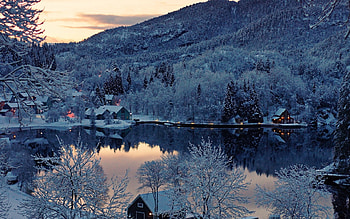 Landscape, Winter, Rivers HD wallpaper