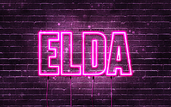 Elda, , with names, female names, Elda name, purple neon lights, Elda Birtay, Happy Birtay Elda, popular italian female names, with Elda name HD wallpaper