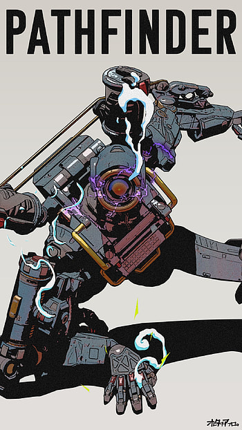 Pathfinder, robot, magenta, game, zipline, apex legends HD phone wallpaper