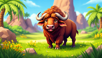 Vibrant Buffalo: A Stunning Ultra, buffalo, cartoon, landscape, nature, Animal HD wallpaper
