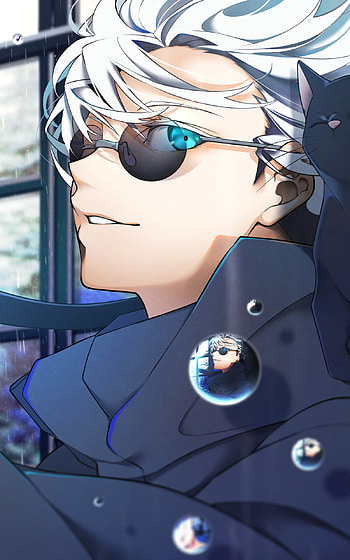 Satoru Gojo — Glasses & White Hair | Jujutsu Kaisen , glasses, white hair, Satoru Gojo, Anime, Jujutsu Kaisen HD phone wallpaper