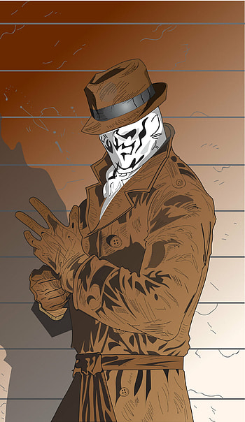 HeroChan, Rorschach cosplay, Krit Grover artwork, Comic book illustration HD phone wallpaper