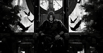Itachi Uchiha Manga Sitting on a Trhone, Itachi Uchiha, manga, Anime, Naruto, dark anime HD wallpaper