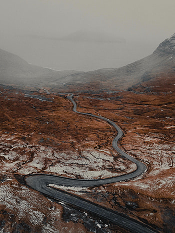 Nature, Road, Fog, Relief, Snow Covered, Snowbound, Winding, Sinuous HD phone wallpaper