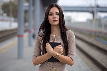 Gorgeous woman, long hair, portrait HD wallpaper