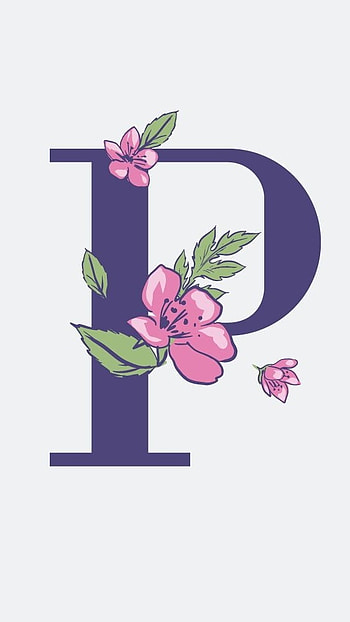P Letter, Flower Design HD phone wallpaper