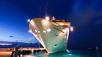 beautiful cruise ship docked at a wharf at night, night, docked, lights, wharf, cruise ship HD wallpaper