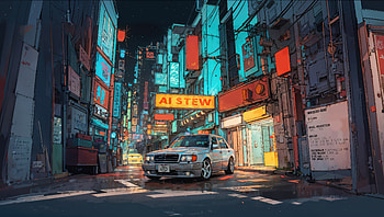 Mercedes W124, mercedes, cars, artist, artwork, digital-art HD wallpaper