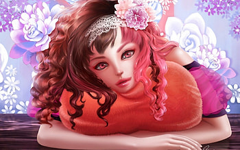 Meow, sexy, colorful, big eye, art, cute, girl, long hair, beauty, nice, anime, bright colors, lovely HD wallpaper