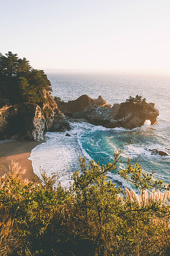 McWay waterfall's allure, Big Sur's beauty, John Walker's artwork, Nature's masterpiece HD phone wallpaper